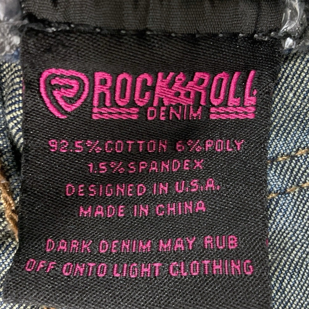 Rock & Roll Flare Jeans Womens 28x34 (ACTUAL 28x32) Blue Bargain Bell Pull On - Picture 9 of 16